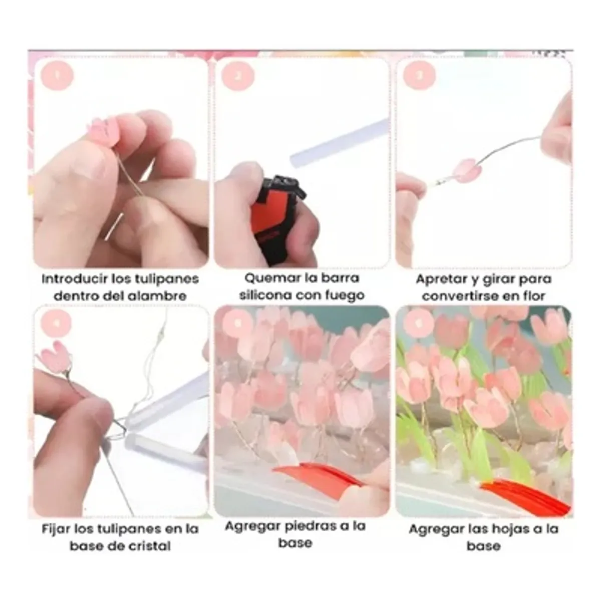 GENERICO - Mega Oferta 3 Lámpara De Tulipanes Infinitos Cubo Decorativo