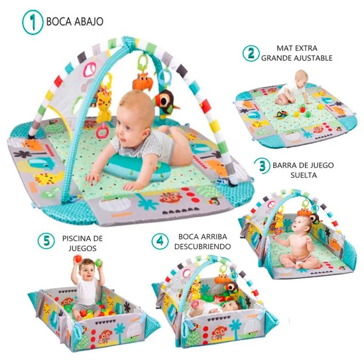 GENERICO - Gimnasio Ideal para Bebé multifunción 5 en 1 Verde