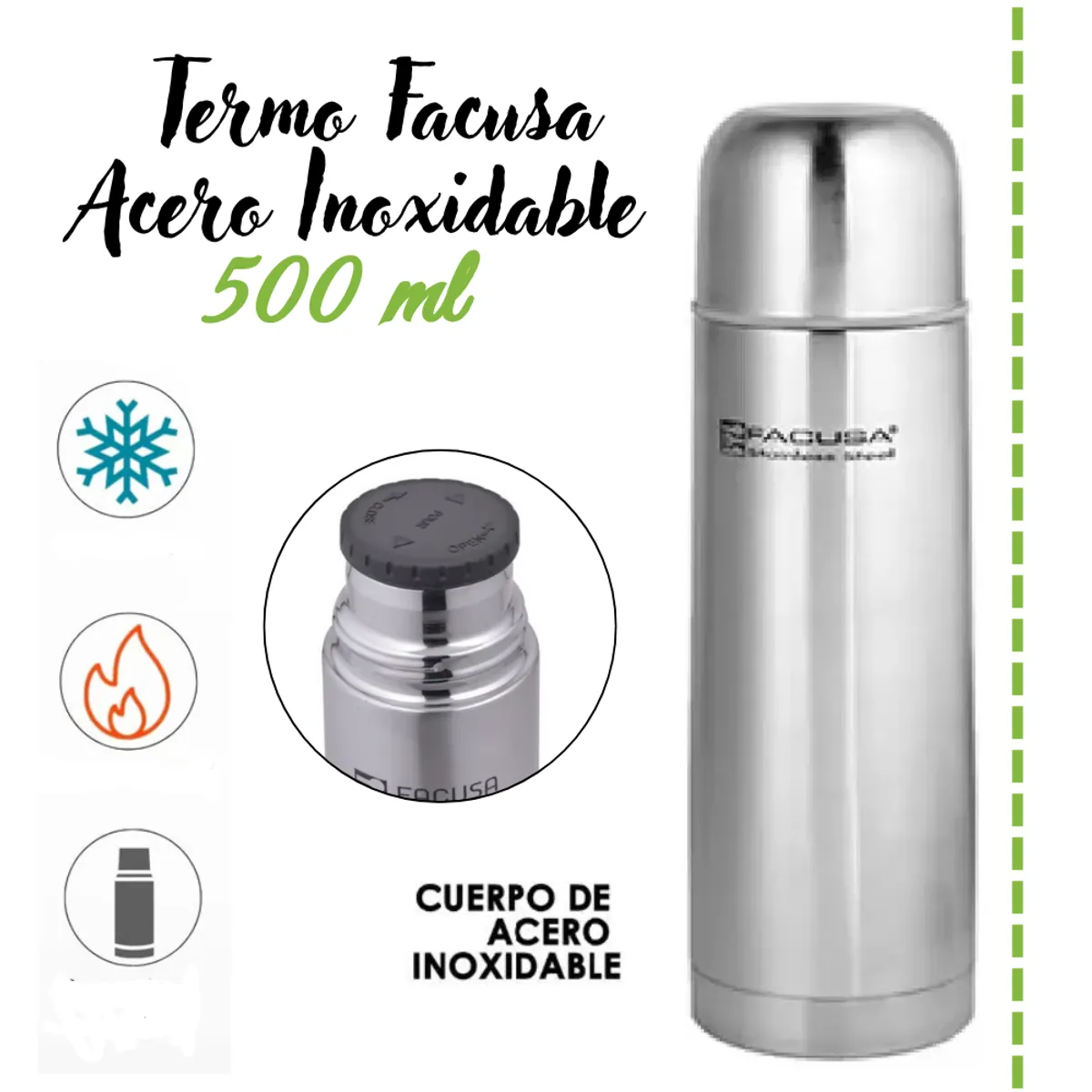 FACUSA - Termo de Acero Inoxidable Facusa 500 ML
