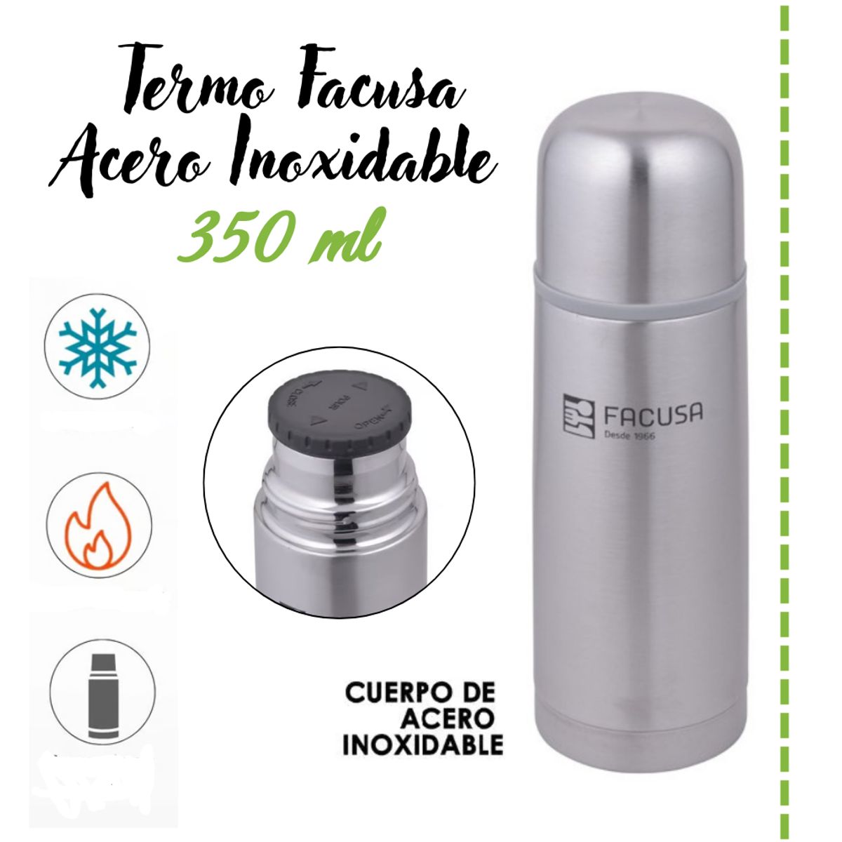 FACUSA - Termo Facusa de Acero Inoxidable 350 ml