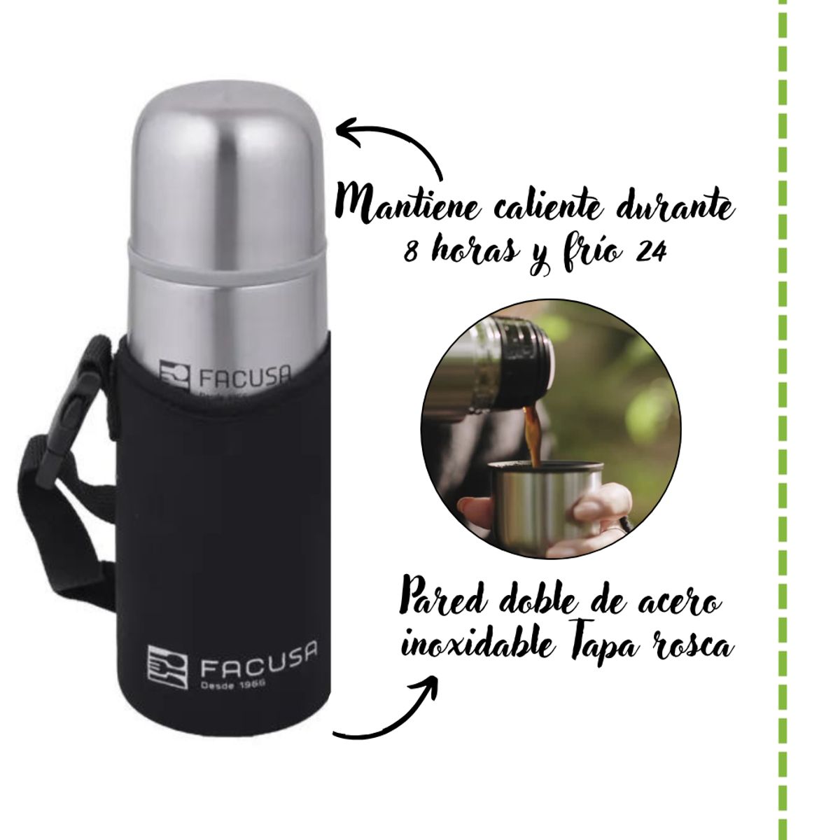 FACUSA - Termo Facusa de Acero Inoxidable 350 ml