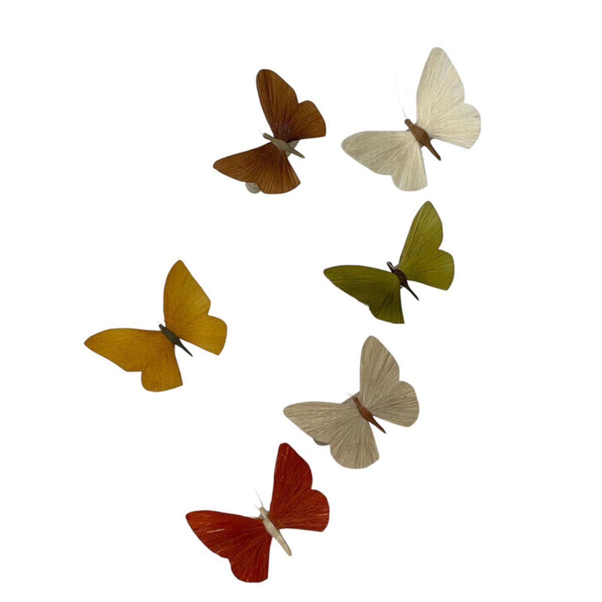 D'MESA - Set 4 aros servilleteros madera con mariposa de fibra natural