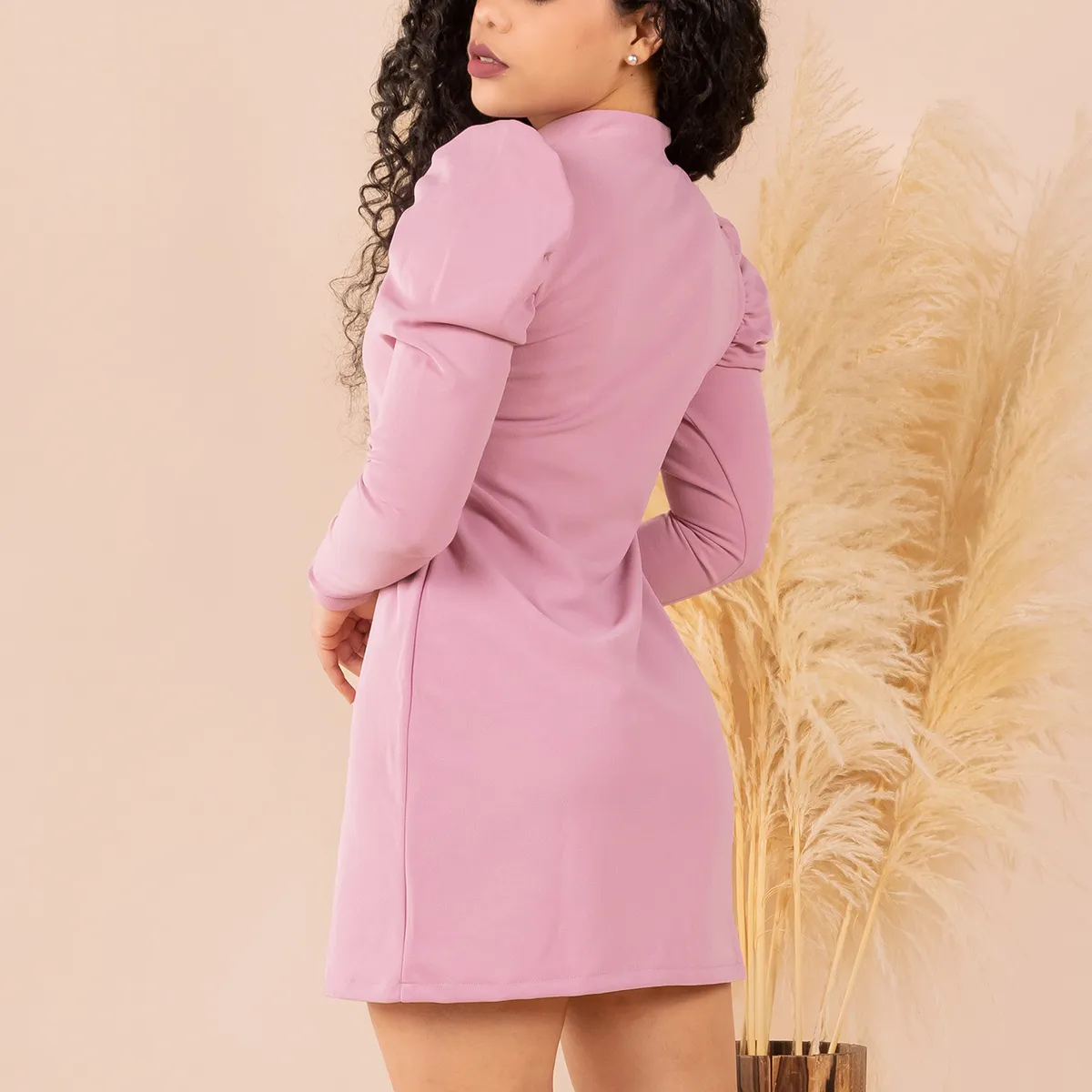 ARMA TU LOOK - VESTIDO GINGER CUELLO ALTO CON MANGAS ABULLONADAS