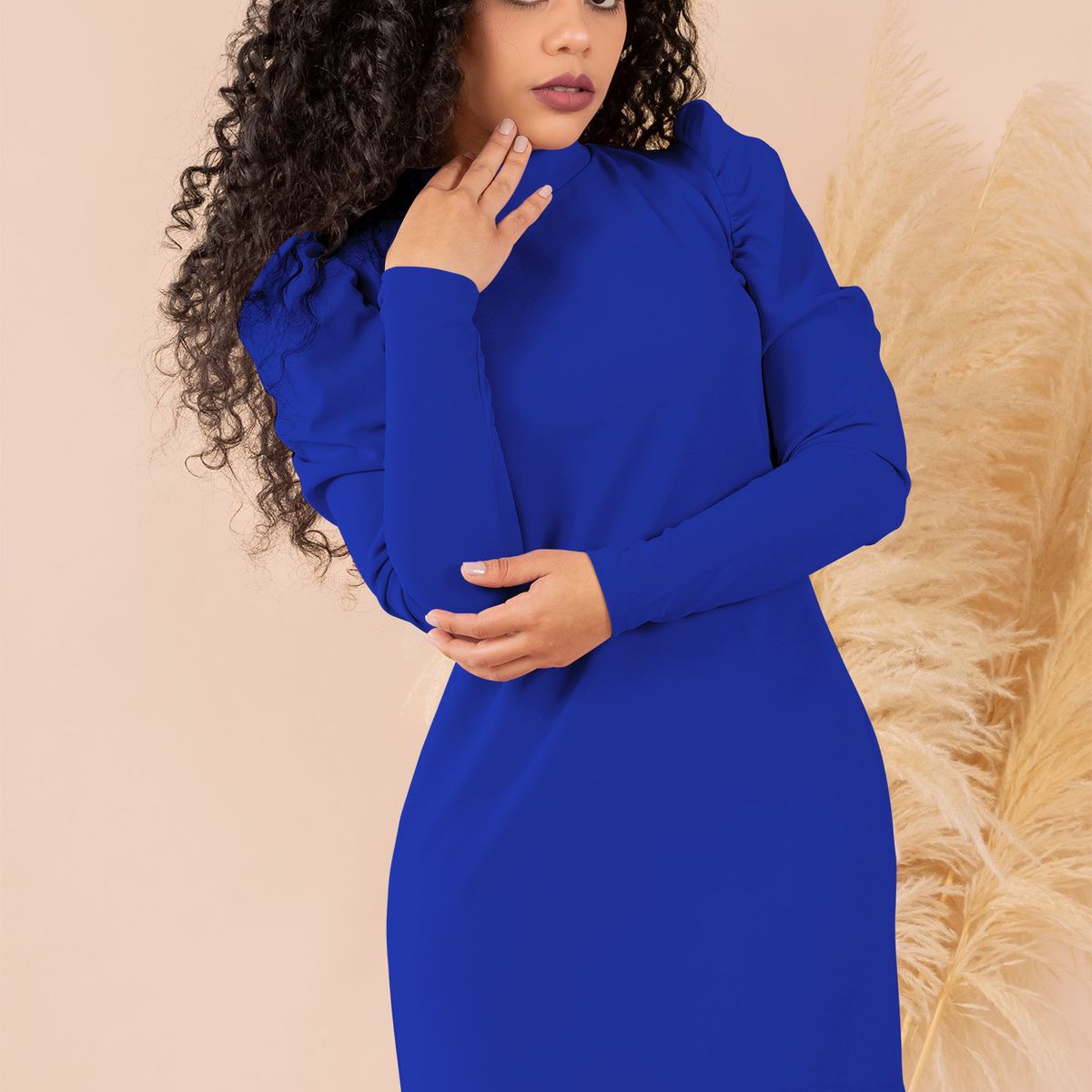 ARMA TU LOOK - VESTIDO GINGER CUELLO ALTO CON MANGAS ABULLONADAS