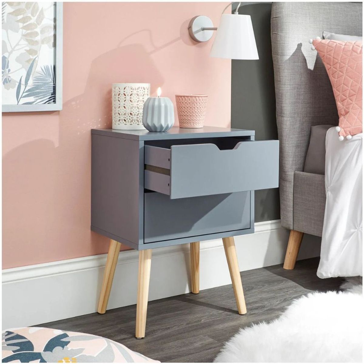 GENERICO - Velador Mesa De Noche Armado Logan New - Gaudi