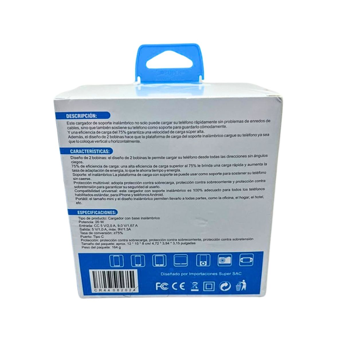 GENERICO - SUPER CARGADOR INALAMBRICO CON SOPORTE PARA CELULAR