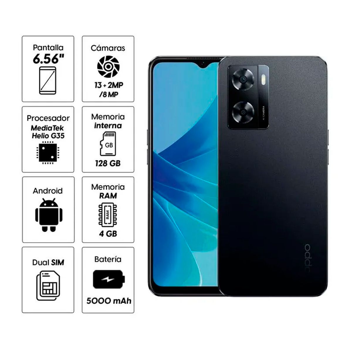 OPPO - Celular Oppo A57 128GB  4GB RAM - Color Negro
