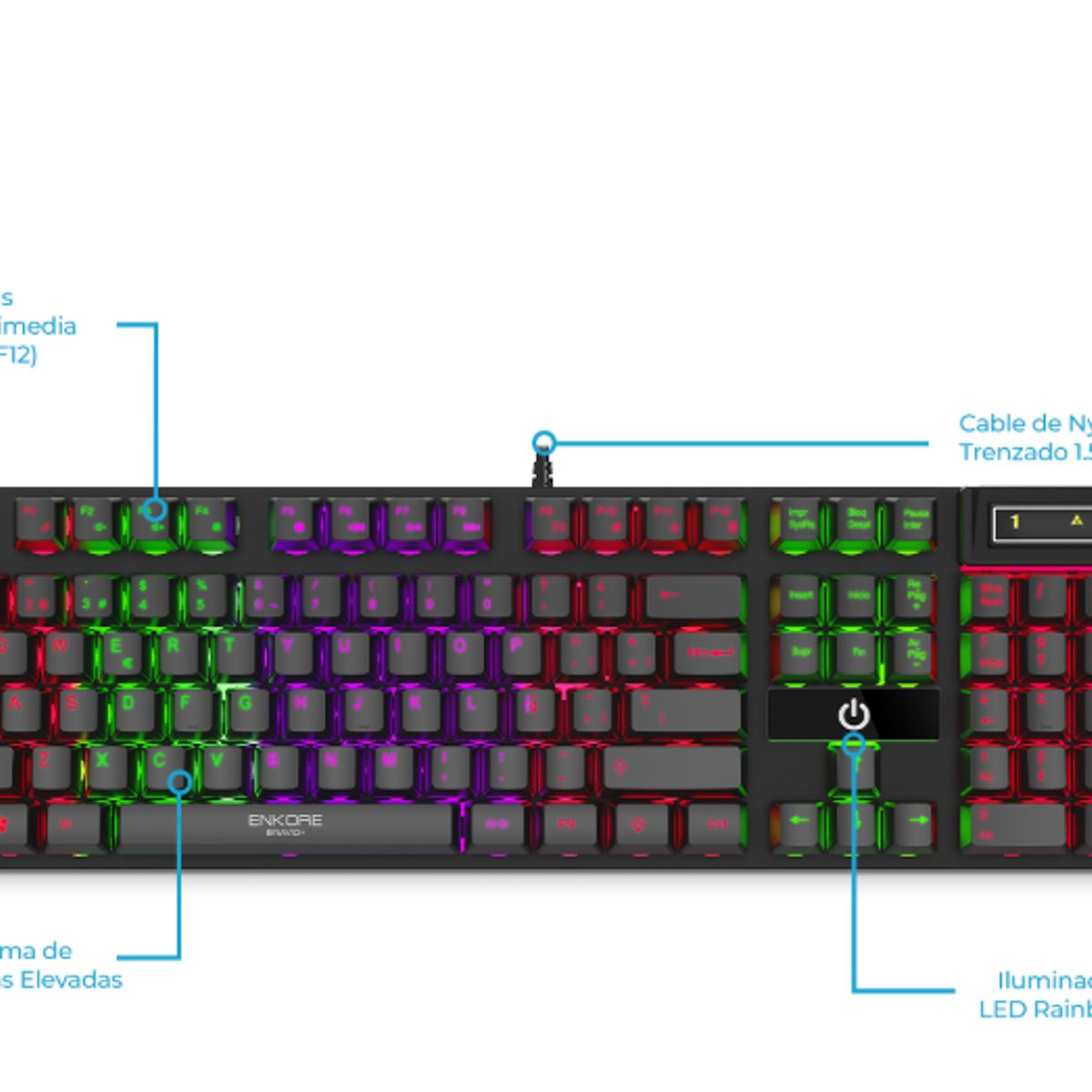 ENKORE - Kit Gamer 4 En 1 BRAVIO4 ENT G1000-4 Teclado + Mouse Usb + AURICULAR
