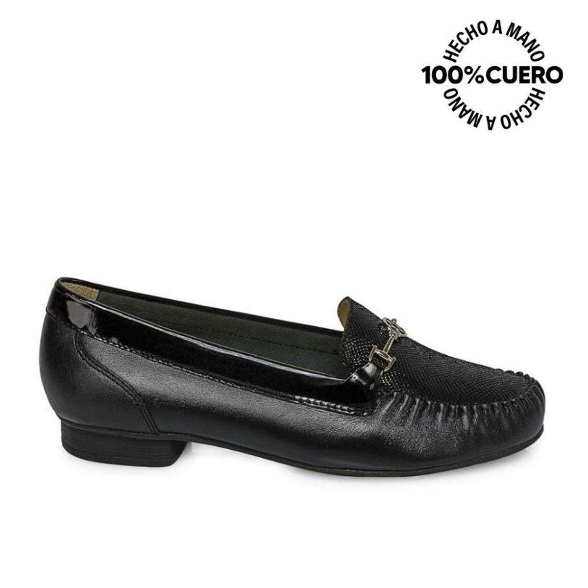 VIALE - Zapato Mocasín Casual DENI-2510 Negro Viale Cuero