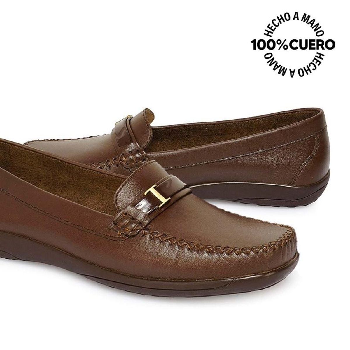 VIALE - Zapato Mocasín Casual DOM-2502 Marron Viale Cuero