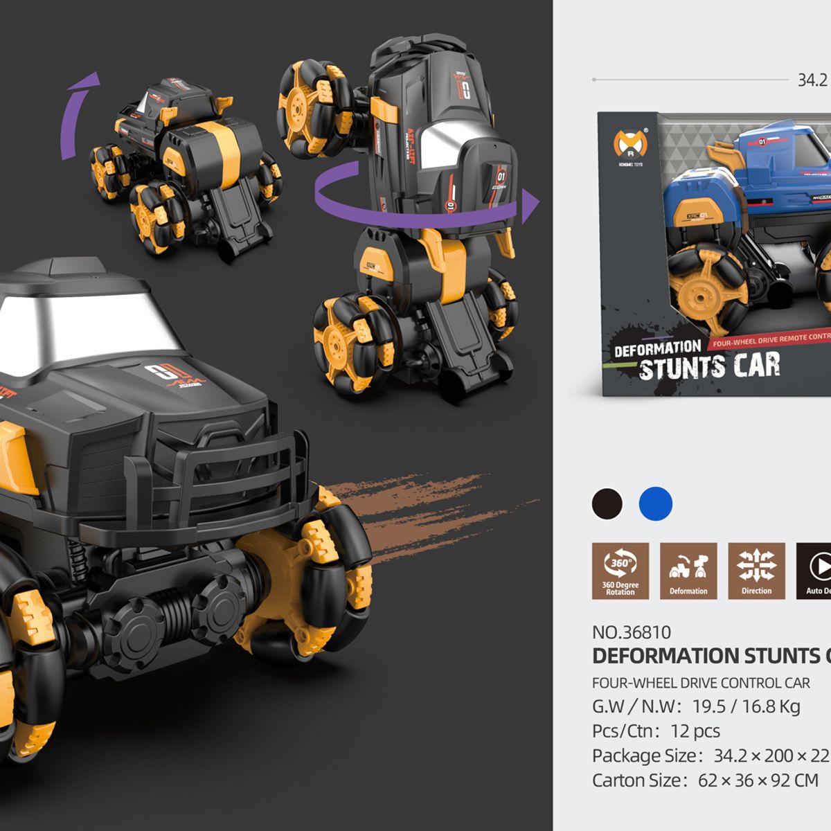GENERICO - CARRO CONTROL REMOTO TRANSFORMABLE