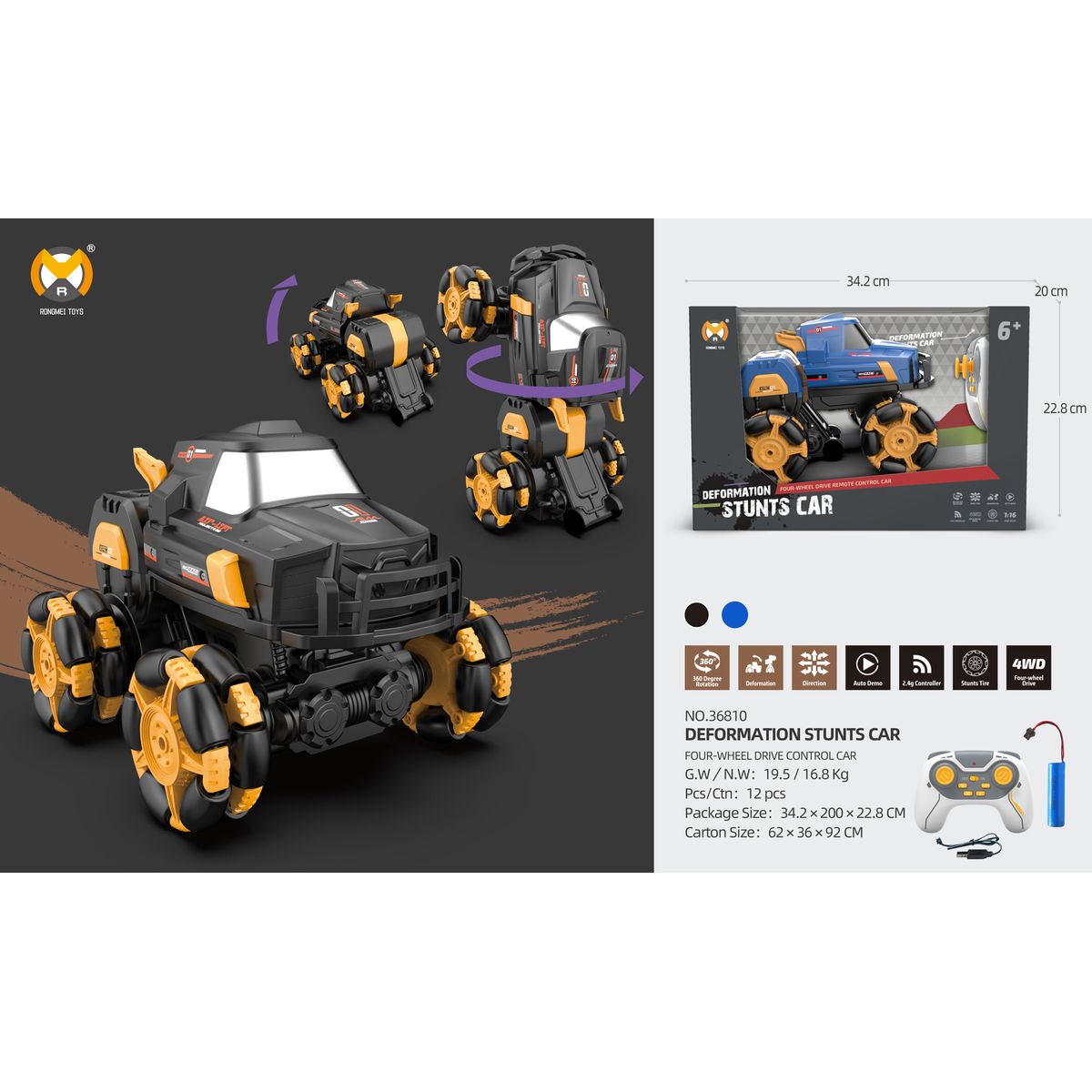 GENERICO - CARRO CONTROL REMOTO TRANSFORMABLE