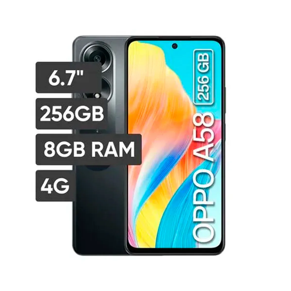 OPPO - Celular OPPO A58 8GB RAM - 256GB Color Negro