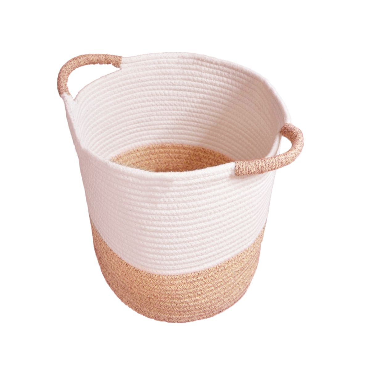 INSPIRA - Cesta para Almacenamiento de Cuerda Tejida con Asa Grande