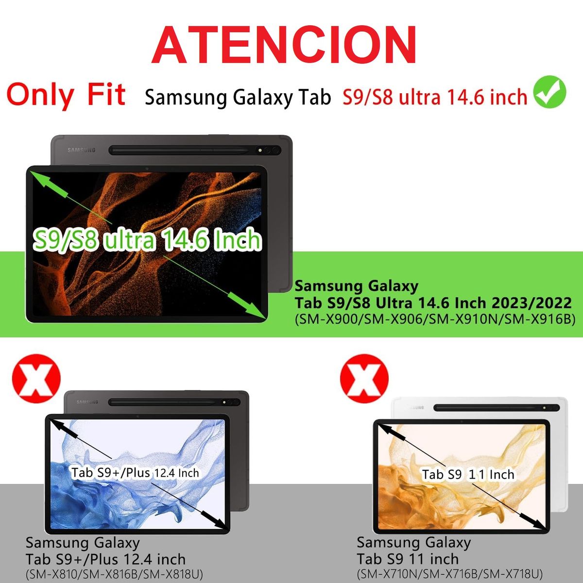 GENERICO - Funda Giratoria para Samsung Tab S9 Ultra 14.6 SM-X910 X916 Case 360°