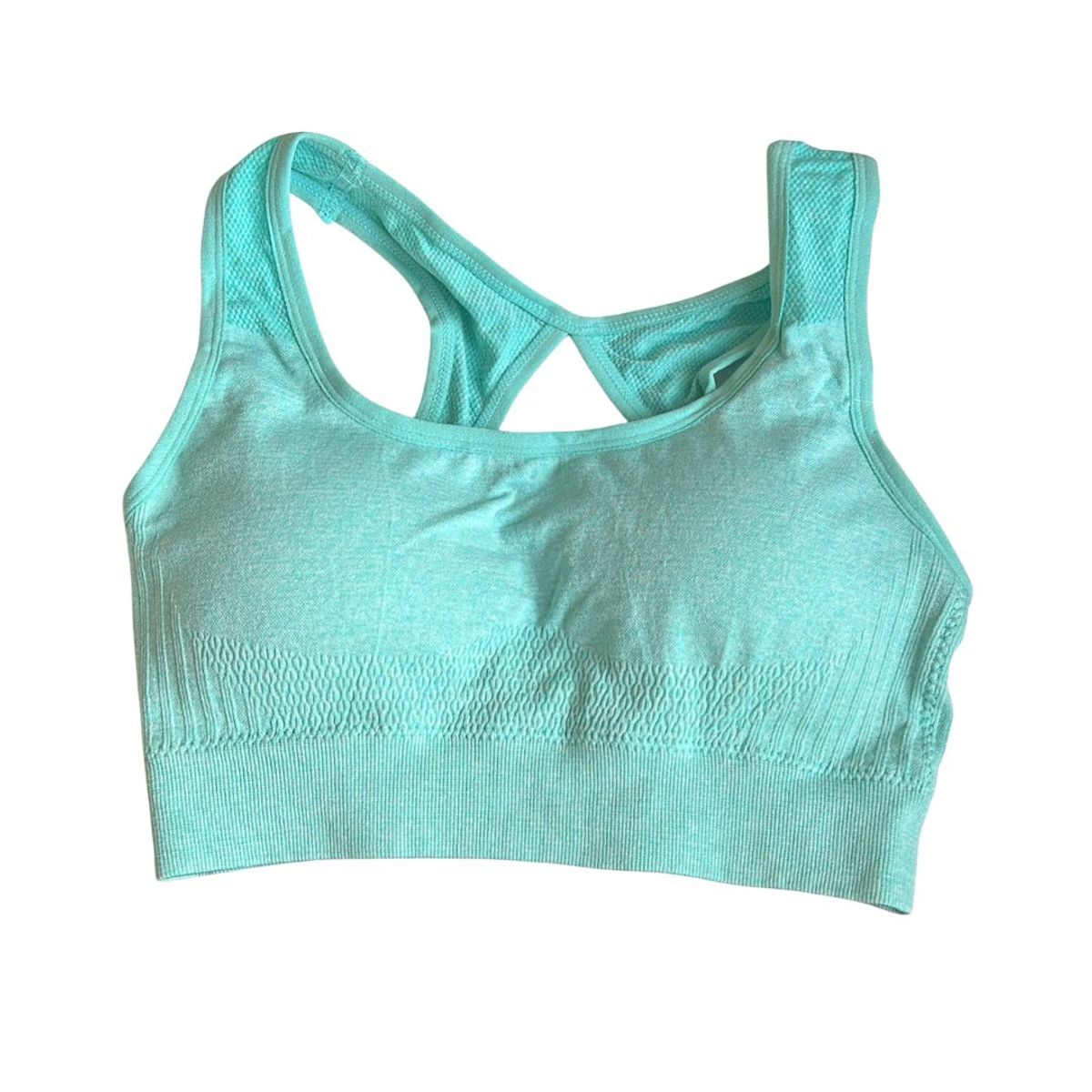 GENERICO - ROPA CONJUNTO LEGGINS Y TOP DEPORTIVO PARA DAMAS CELESTE