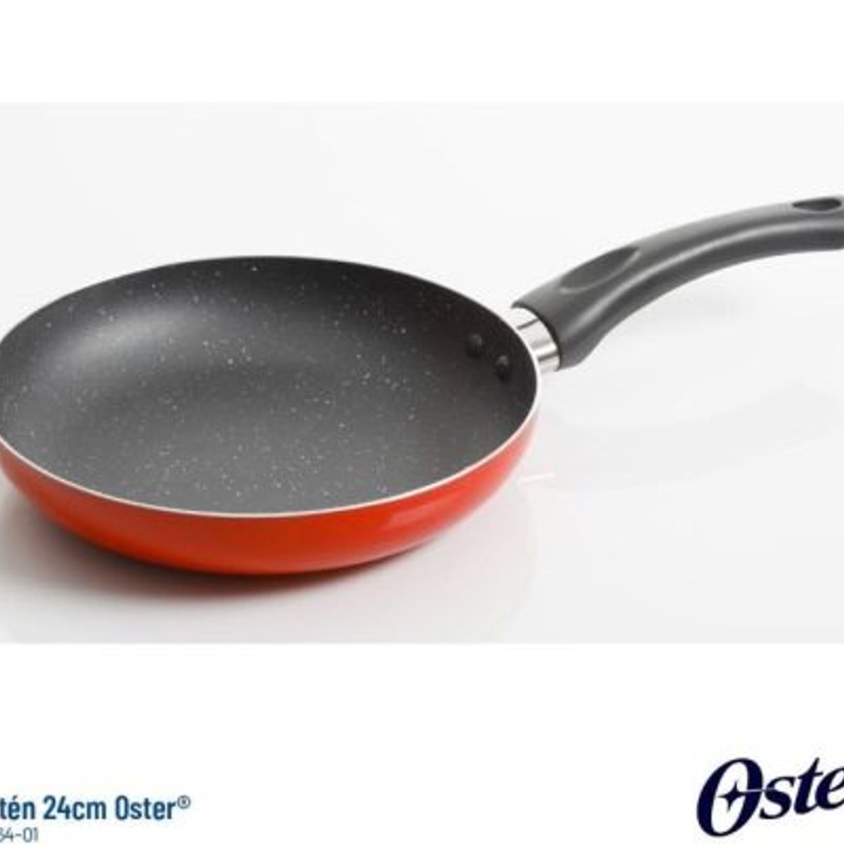 OSTER - SARTEN DE ALUMINIO ANTIADHERENTE LUNETA ROJA 24CM 125664 01 OSTER
