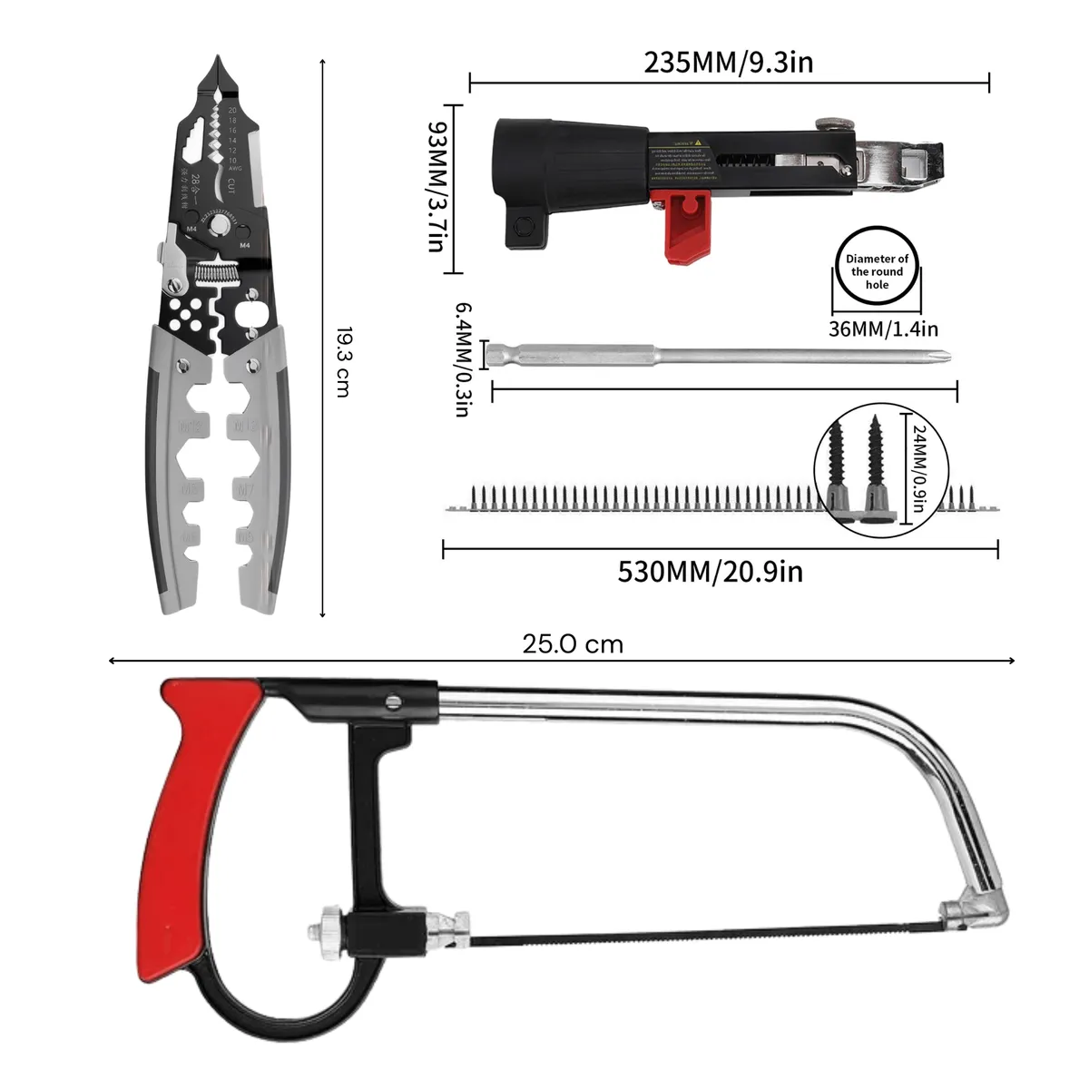 OEM - Combo Pro Sierra + Alicate + Adaptador para pistola de Clavos