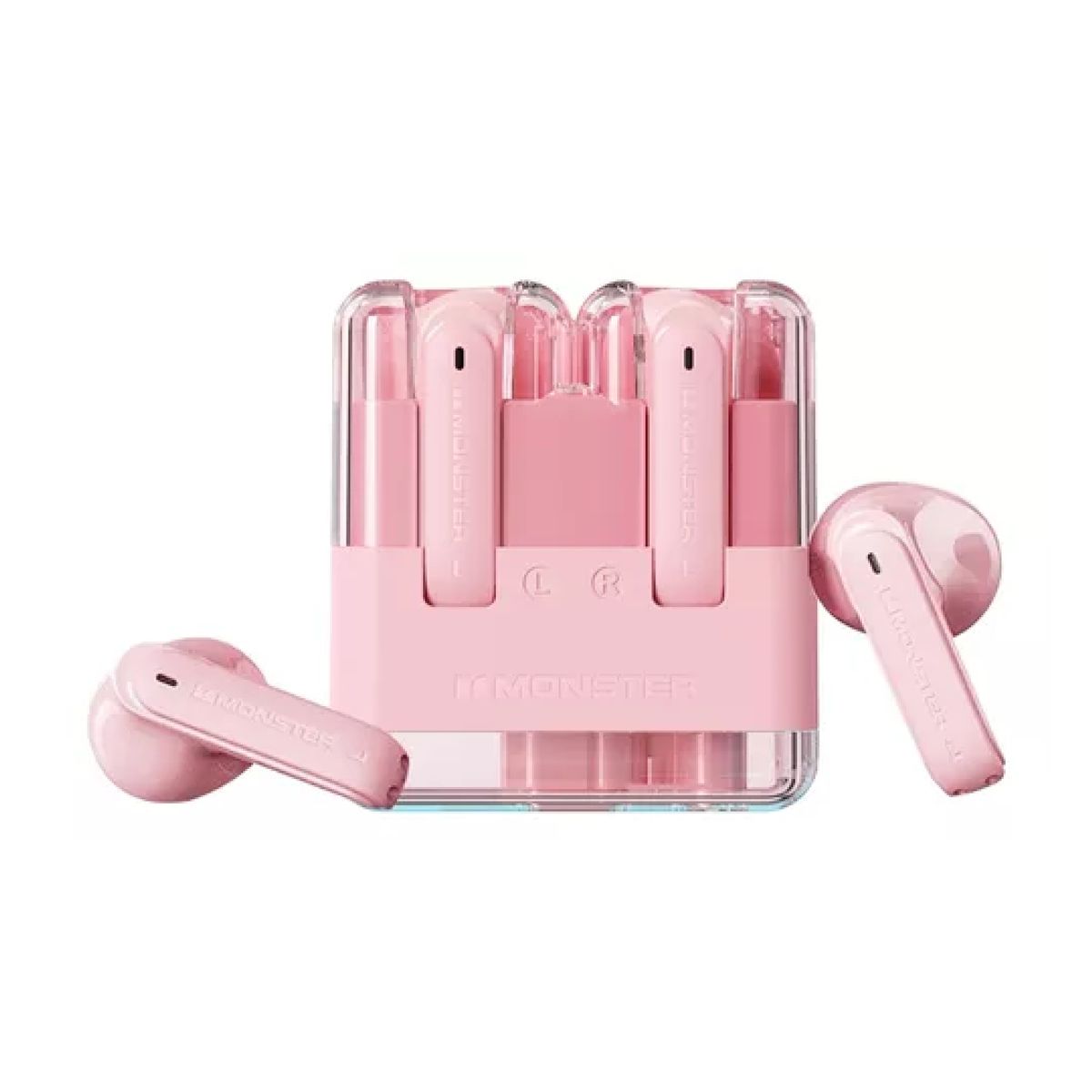 MONSTER - Audífonos Bluetooth TWS Gamer Monster XKT12 Rosado