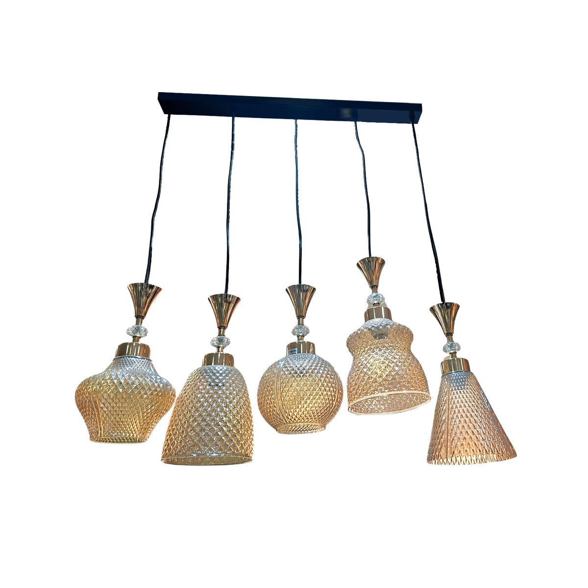 PANADECOR - Luminaria De Techo Panadecor Lineal Dorado 5 Luces 110Cm Aluminio