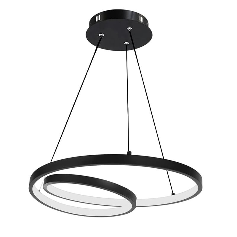 PANADECOR - Luminaria De Techo Panadecor Aros Colgante Led Negro 60Cm Aluminio