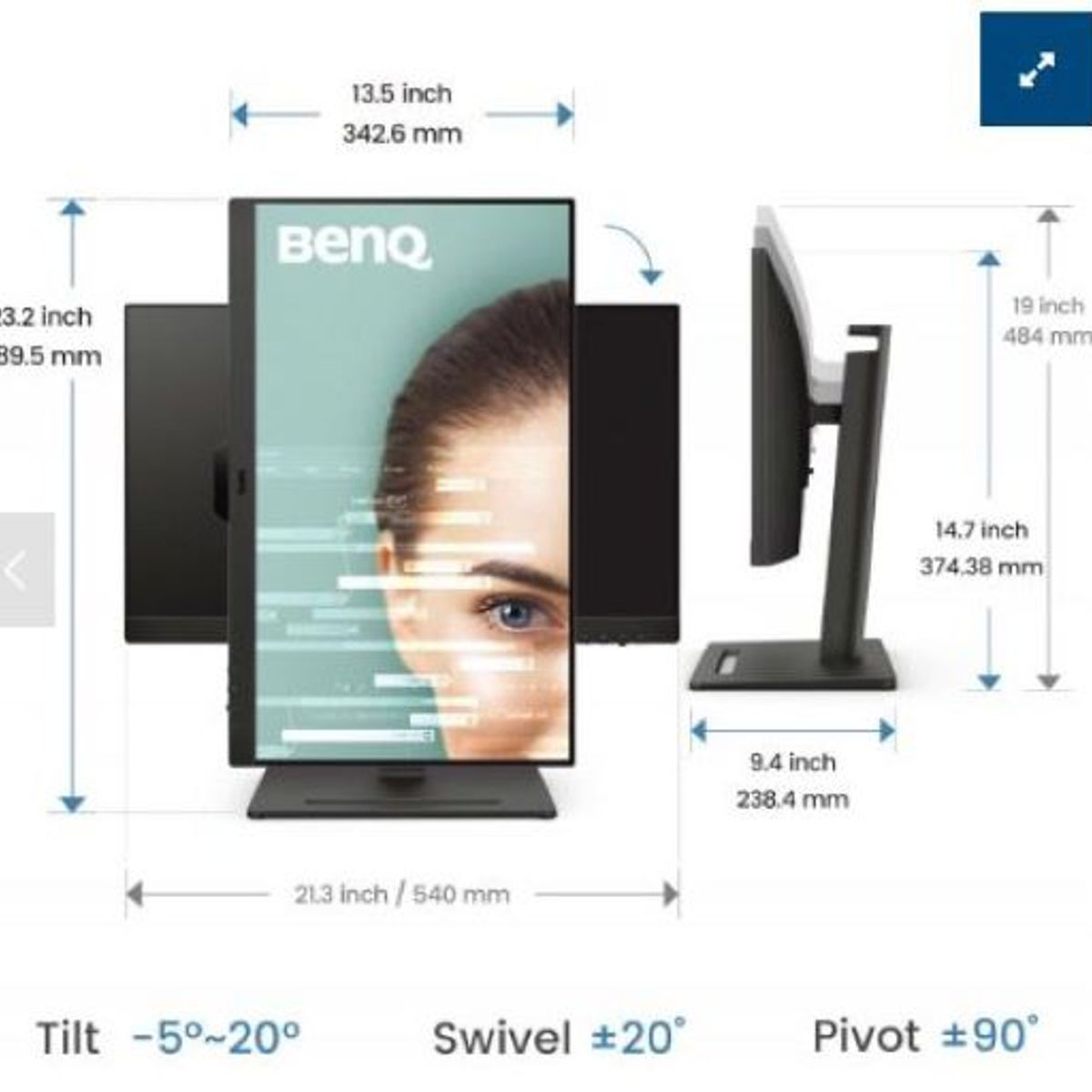 BENQ - Monitor Benq GW2490T 24" IPS FHD 100 Hz