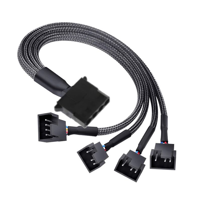 GENERICO - Cable extensor splitter hub 1 pwm a 4 pwm añade puertos p' cooler