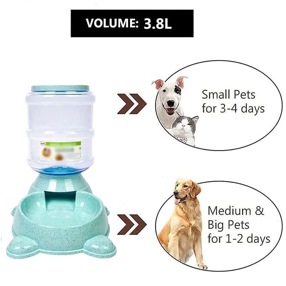 GENERICO - Dispensador de comida para mascota PT - celeste