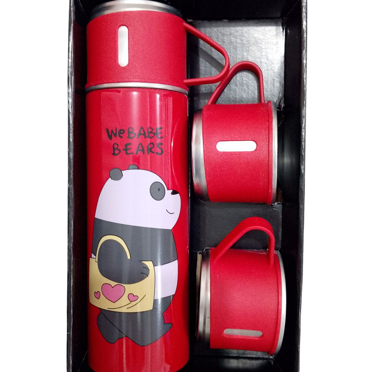 GENERICO - Termo acero inoxidable 500 mL Oso 2 - Rojo