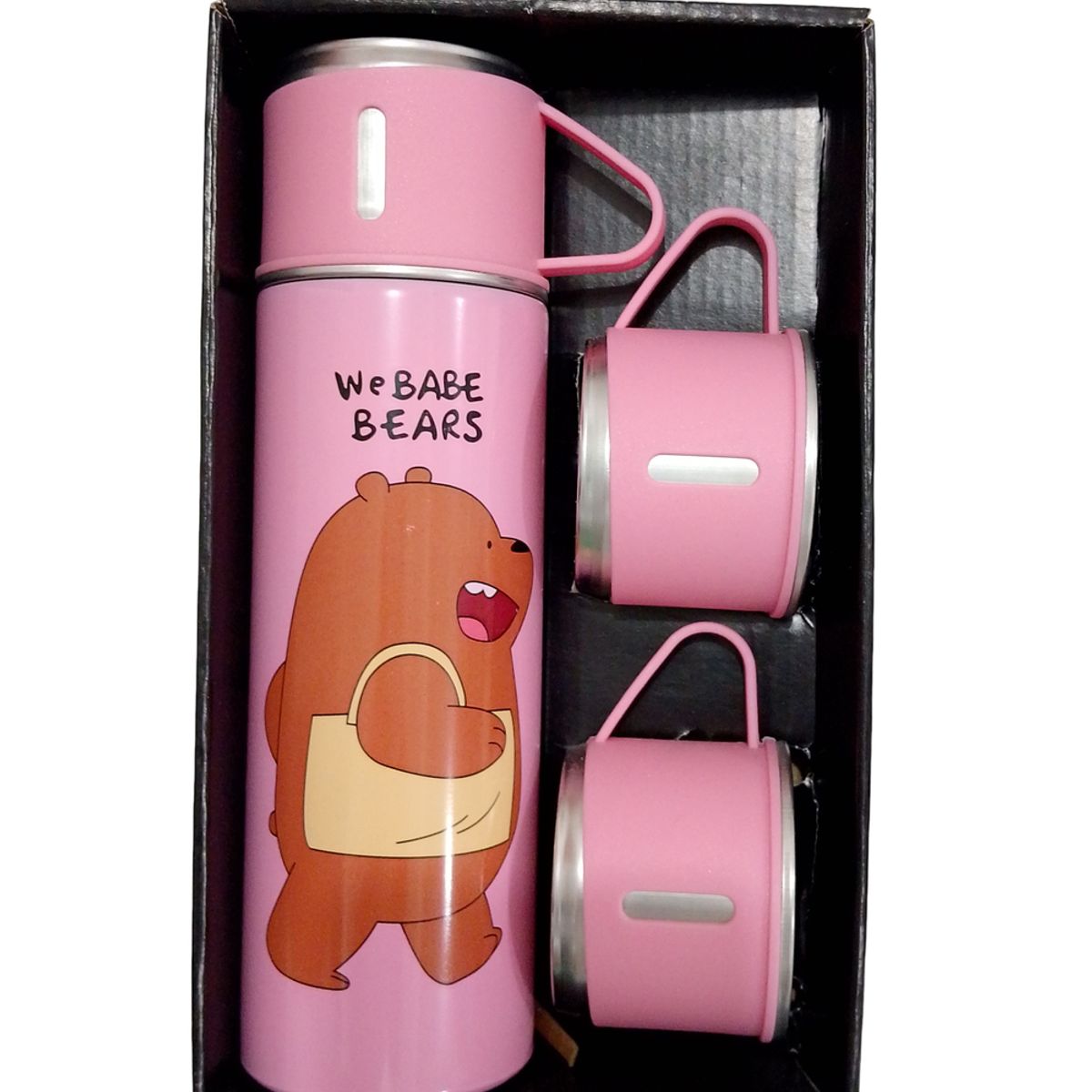 GENERICO - Termo acero inoxidable 500 mL Oso 3 - Rosado