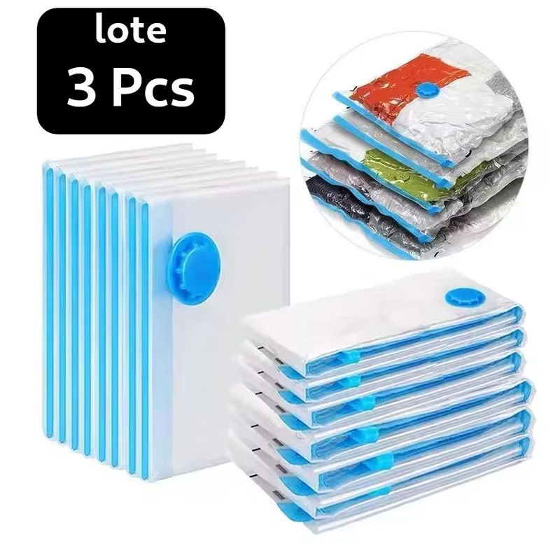 GENERICO - Pack 3 Bolsas vacío 70 x 100cm Ropa Sabana Frazada Edredon