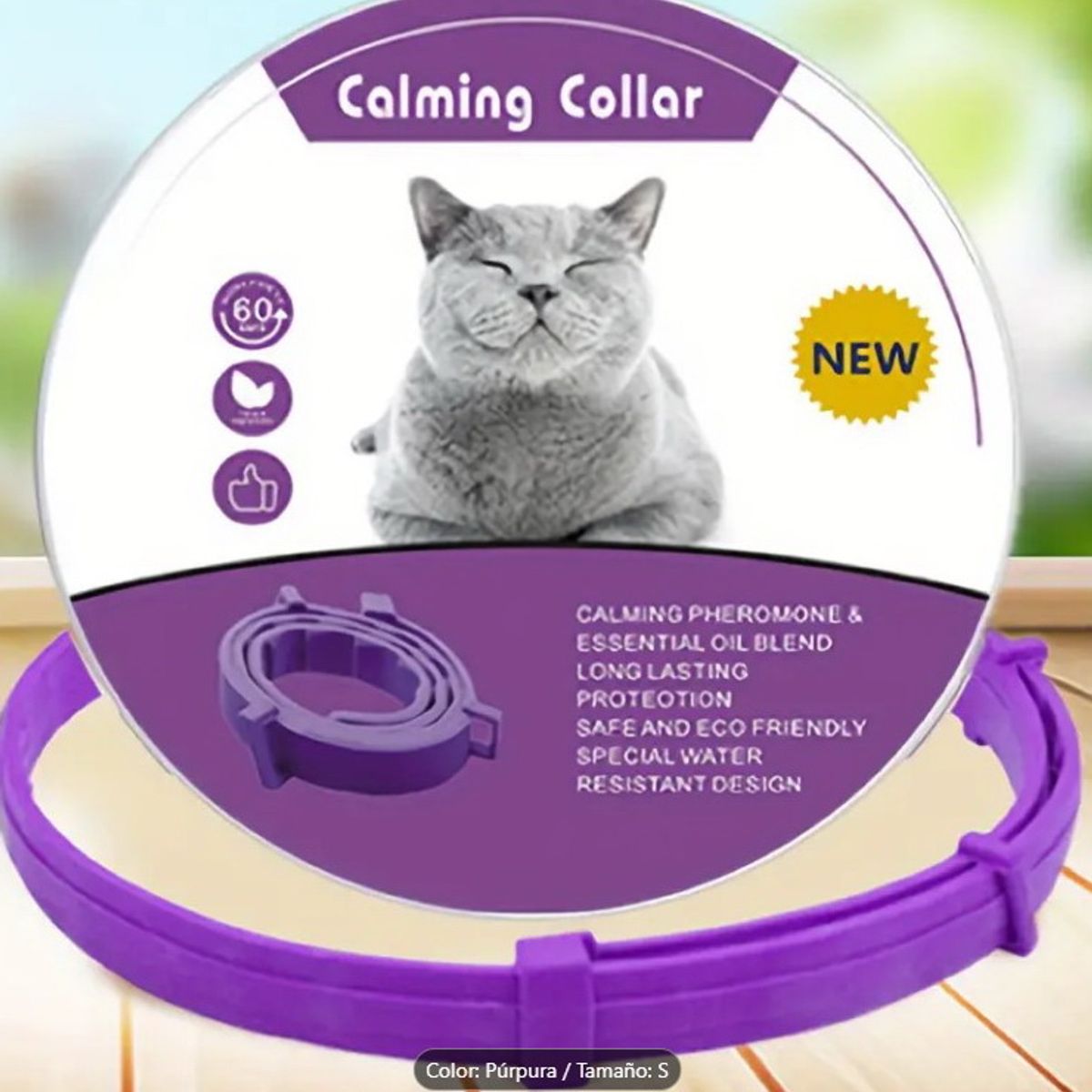 GENERICO - Collar Calmante Ajustable para Gatos Antiestrés En Lata