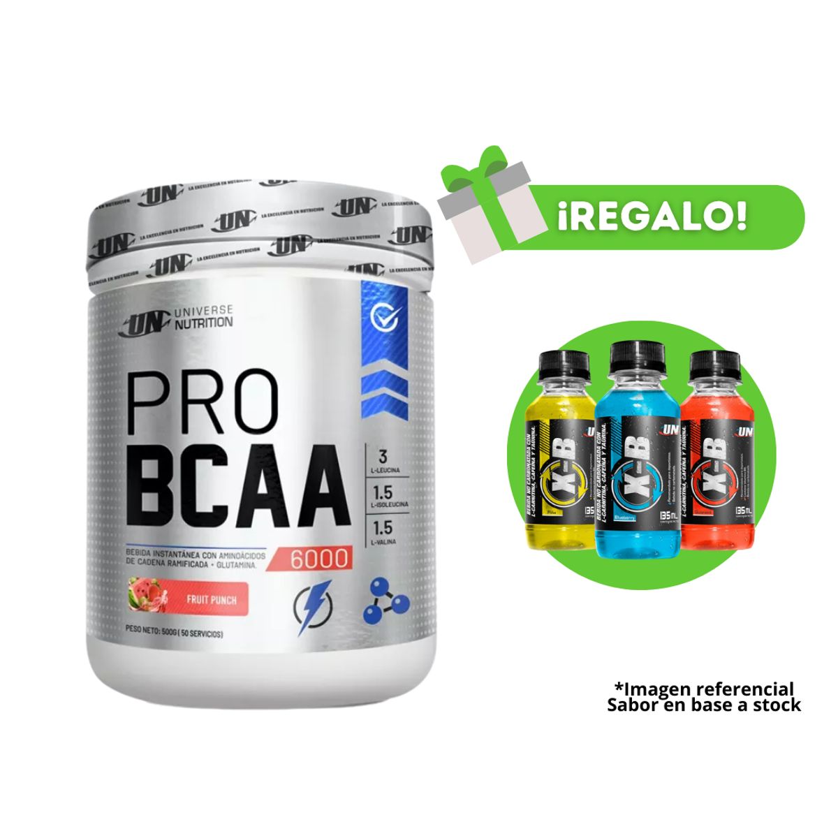 UNIVERSE NUTRITION - AMINOÁCIDOS PRO BCAA UN 500 G FRUIT PUNCH + 3 XB