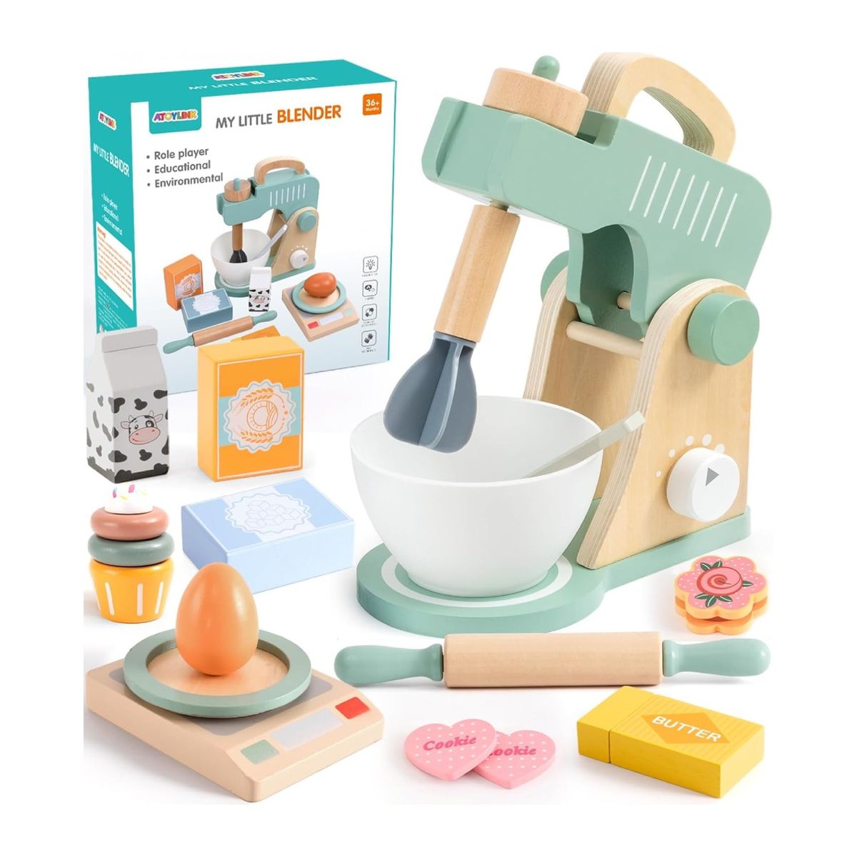 GENERICO - Set Batidora de Madera Educativa para niños