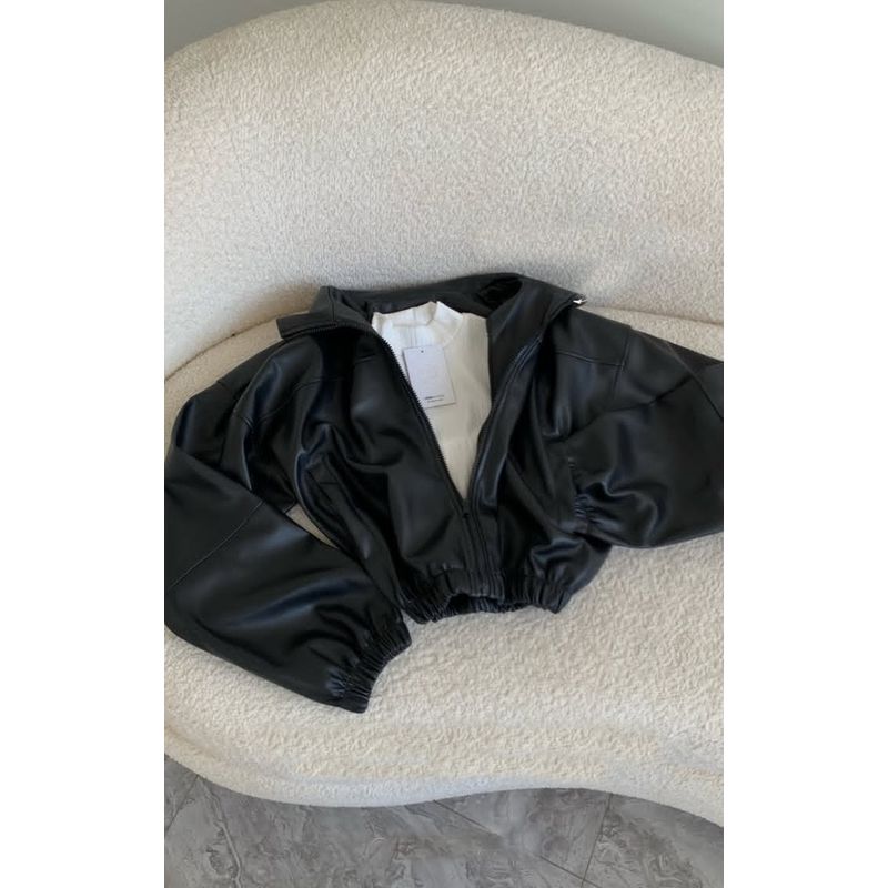 GENERICO - BOMBER JACKET OVERSIZE CUERINA PARA MUJER