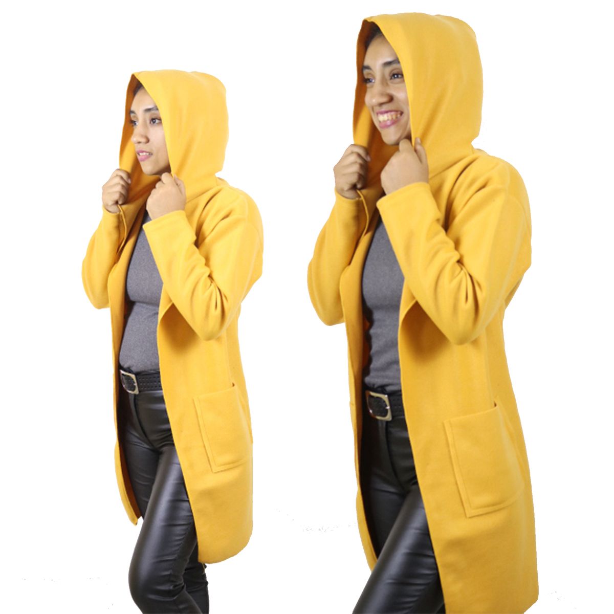 GENERICO - ABRIGO CHAQUETA CASUAL CON CAPUCHA