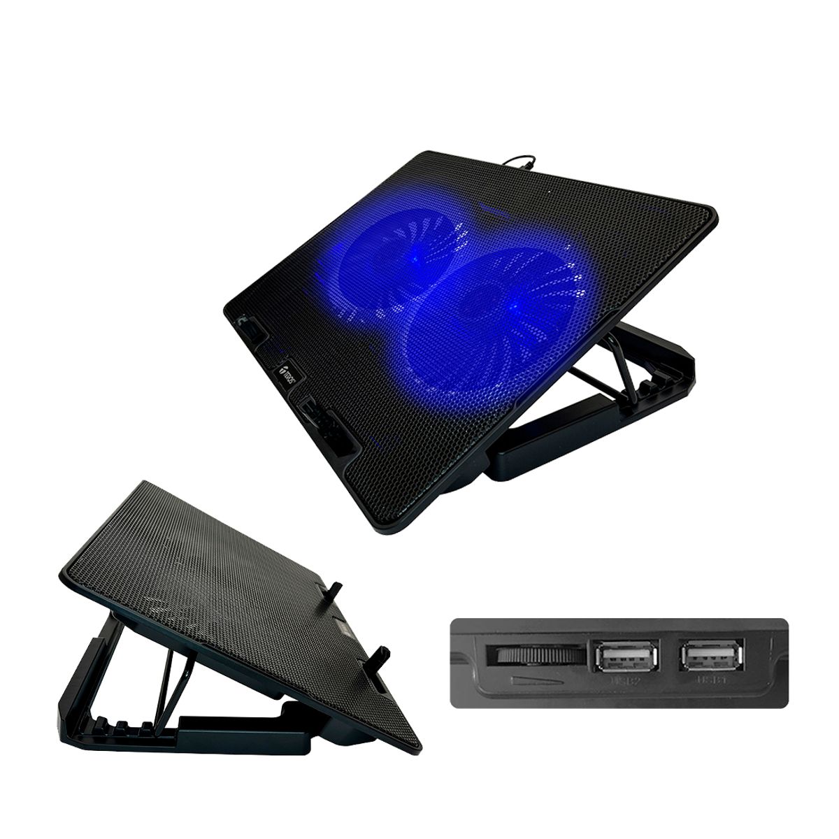 TEROS - Cooler para Laptop TE7020N Compatible Hasta 15.6 Pulg con 2 Fan x 12cm