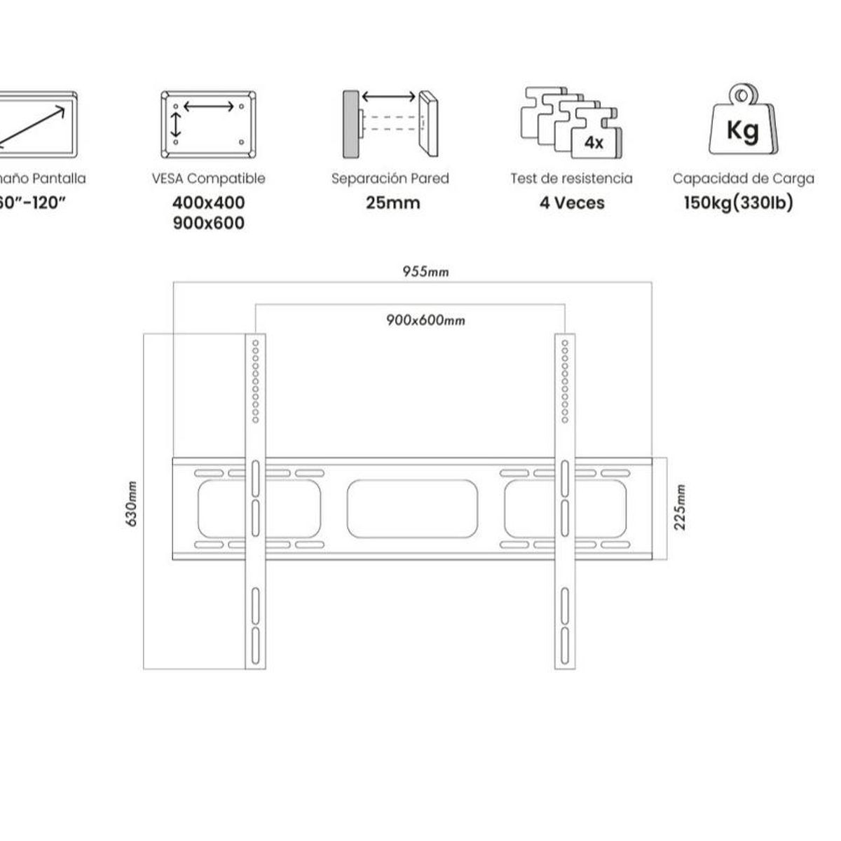 D' KAZA - RACK FIJO PARA TV DKza  DE 42 hasta 120"