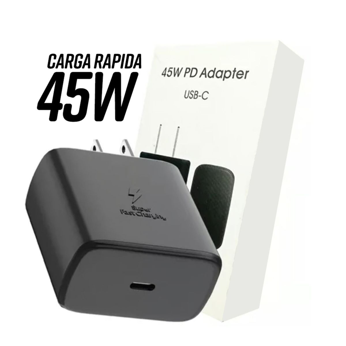 GENERICO - Cargador Cubo Compatible Con Samsung 45w Carga Rápida Usb Tipo C