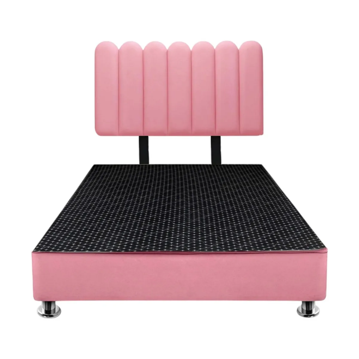 MUEBLES MACRUMO - Cama tapizada Ginebra 15Plz color Rosado