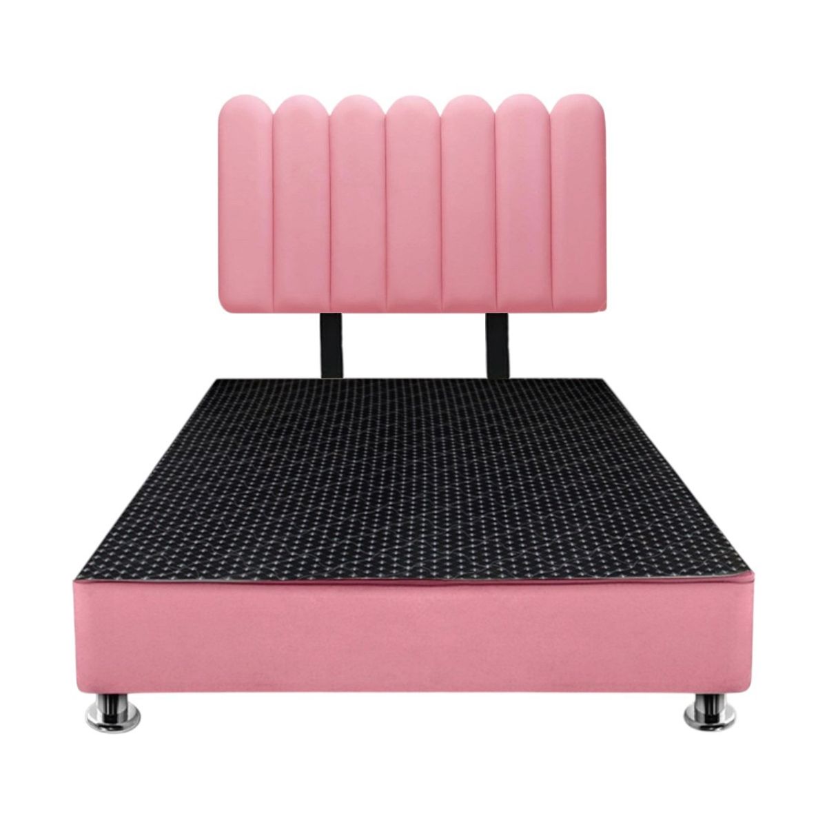 MUEBLES MACRUMO - Cama tapizada Ginebra 2Plz color Rosado