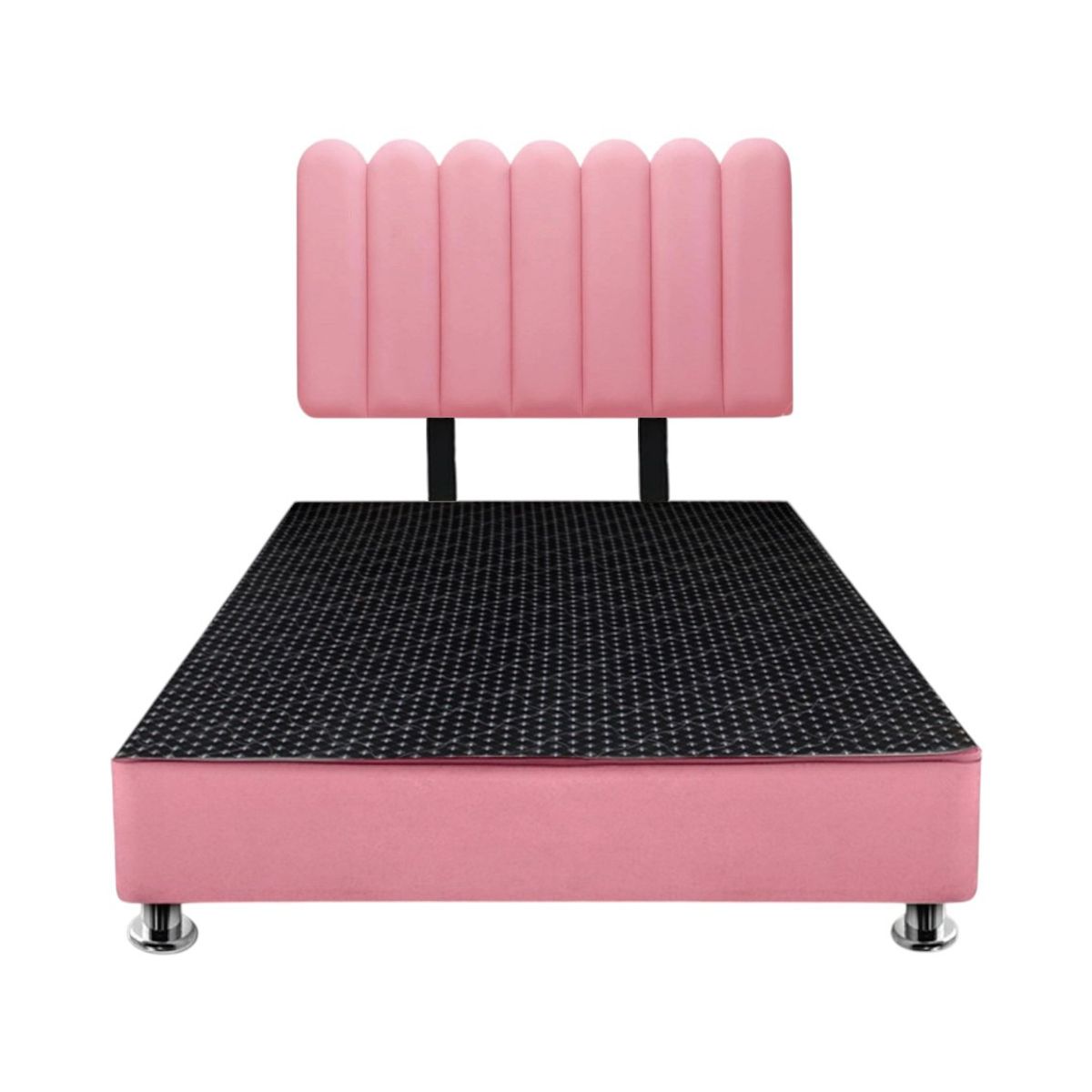 MUEBLES MACRUMO - Cama tapizada Ginebra Queen color Rosado