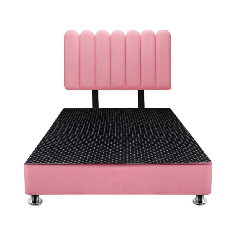 MUEBLES MACRUMO - Cama tapizada Ginebra King color Rosado