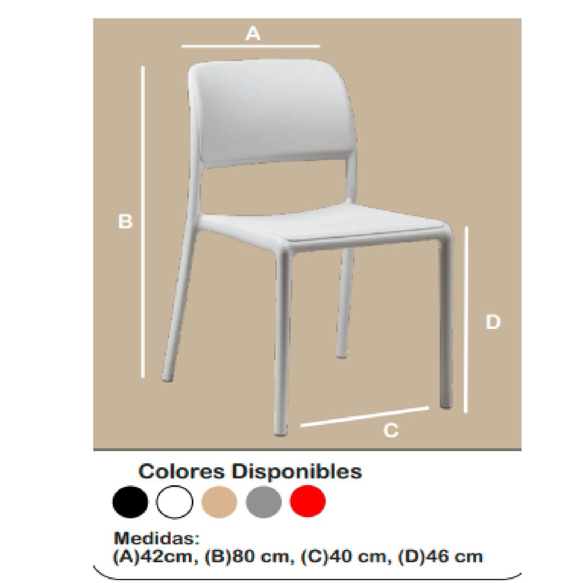 TU MESITA - Silla de Polipropileno Johanis color Gris TU MESITA