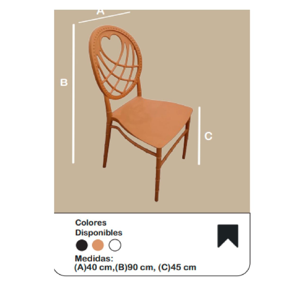 TU MESITA - Silla Todo Eventos Martos color Dorado TU MESITA