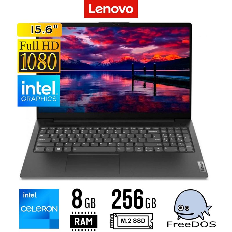 LENOVO - LAPTOP LENOVO V15 G2 IJL 156 FHD INTEL CELERON N4500 8GB 256GB SSD FREEDOS