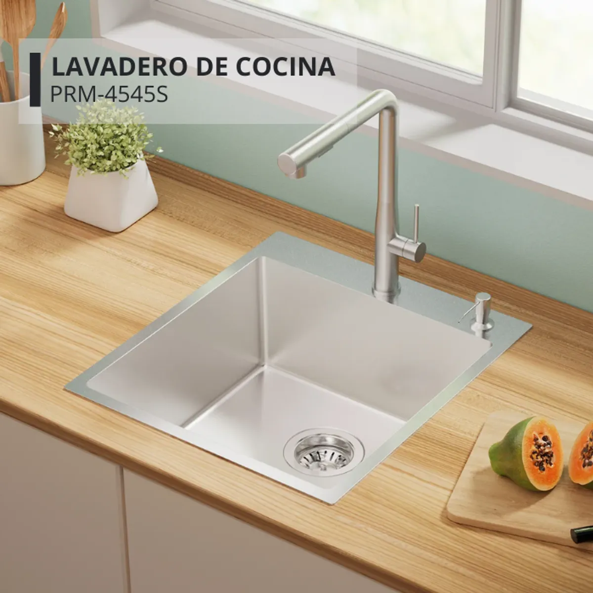 FRATELLI - LAVADERO DE COCINA ACERO INOXIDABLE SATINADO PRM-4545S