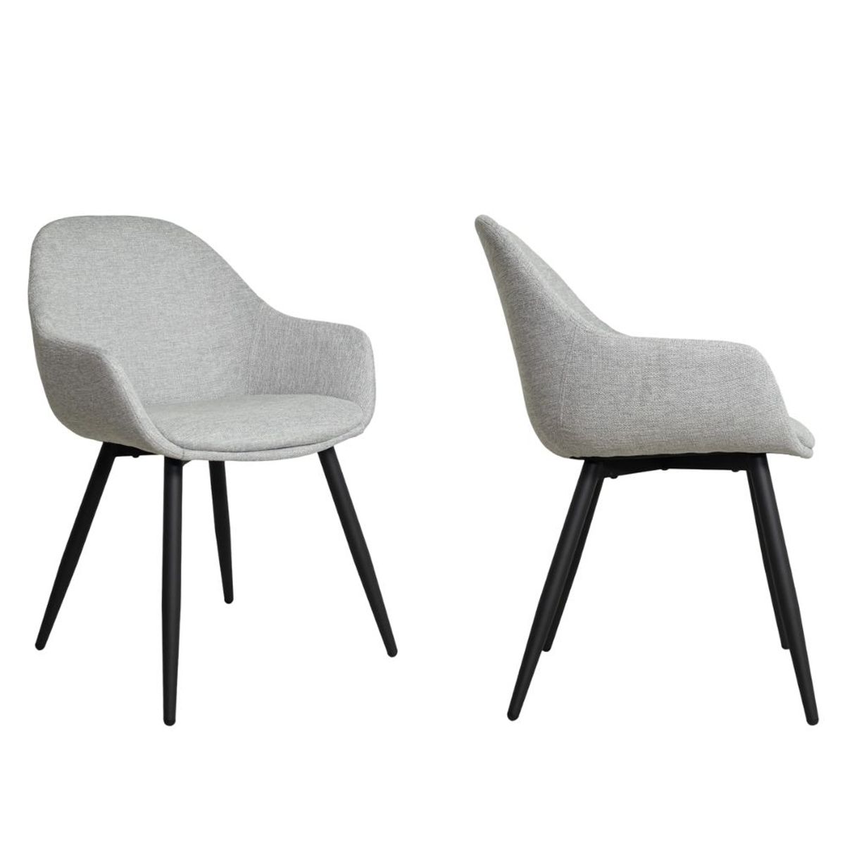 NIHM - Silla de comedor de Tela y Metal Smash Gris