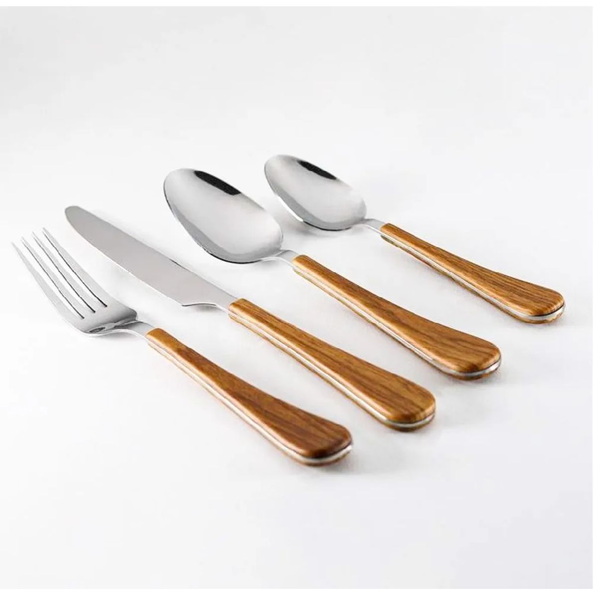 KRONS - Juego de cubiertos Krons 24 piezas Wood