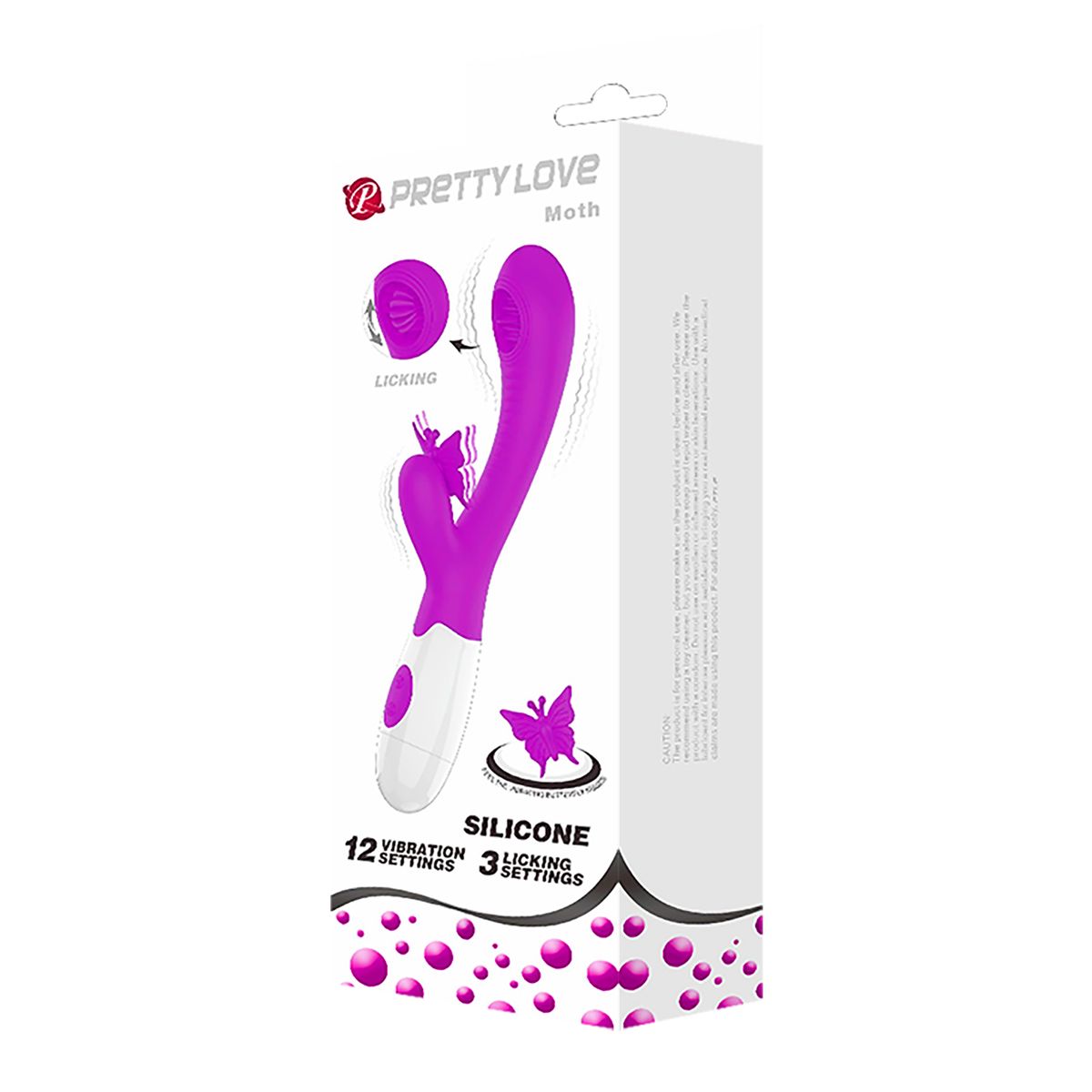 PRETTY LOVE - Vibrador Femenino Rabbit Doble Punto G y Estimulador Moth Silicona